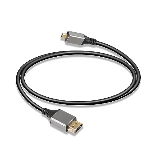 SinLoon 8K HDMI 2.1 Kabel, Micro HDMI auf HDMI Kabel, Micro HDMI Stecker auf HDMI Stecker Kabel unterstützt 8K@60Hz, 4K@120Hz, 1080P, 3D, ARC, HDR, geeignet für Projektor, Monitor, TV von SinLoon