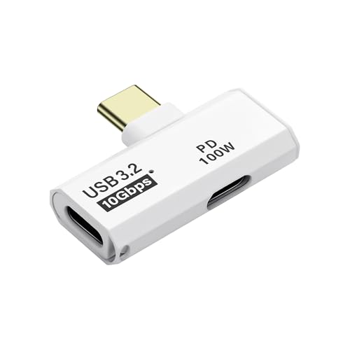 SinLoon Adaptateur USB C 3.2 10 Gbit/s USB C mâle vers femelle Avec adaptateur d'alimentation PD 100 W Pour ordinateur Portable, tablette, téléphone – Blanc von SinLoon