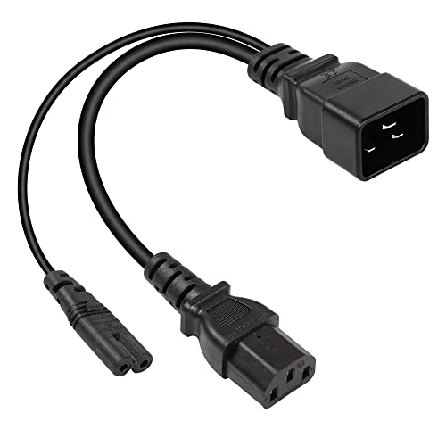 SinLoon C20 to C13+C7 Y Splitter Netzstecker Kabel IEC 320 C20 Stecker auf C13+C7 Buchse AC Konvertierungskabel Geeignet für USV PDU PSU Etc von SinLoon