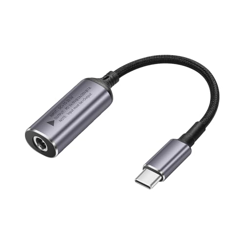 SinLoon DC5521 PD DC5521 auf USB-C-Kabel, DC 5,5 mm x 2,1 mm Buchse Eingang auf Typ-C-Stecker, Stromladekabel mit PD-Automatischer Identifikations-Chip, für Handys, Tablets, Laptops (DC5521) von SinLoon