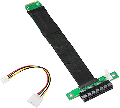 SinLoon M.2 auf PCI-E X4 Kabel M2 M-Key auf PCIe 3.0 X4 Express-Verlängerungskabel mit 4-poligem Stromkabel (18 cm) von SinLoon