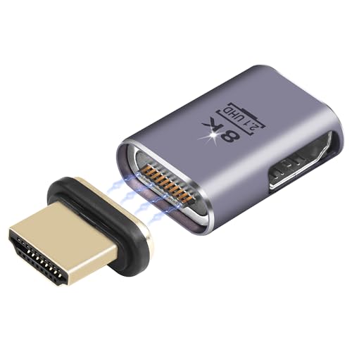 SinLoon Magnetischer HDMI-Adapter, 10-polig, HDMI 2.1-Stecker auf Buchse, Extender-Anschluss, 8K UHD-Video, kompatibel mit Computerspielkonsole, Smart Box, Monitor, TV-Projektor (HDMI Left) von SinLoon