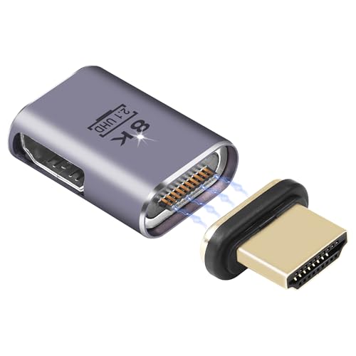 SinLoon Magnetischer HDMI-Adapter, 10-polig, HDMI 2.1-Stecker auf Buchse, Extender-Anschluss, 8K UHD-Video, kompatibel mit Computerspielkonsole, Smart Box, Monitor, TV-Projektor (HDMI Right) von SinLoon