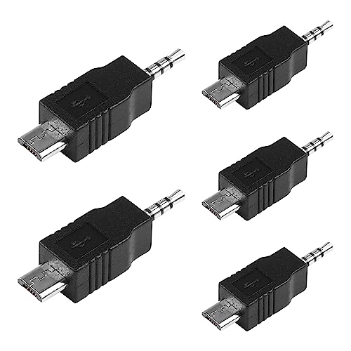 SinLoon Micro-USB-auf-2,5-mm-Klinken-Audio-Adapter, 5 Stück, 4 Ploe-2,5-mm-Stecker auf Micro-USB-Stecker, Auto-AUX-Audio-Ausgangskonverter (Micro USB to 2.5mm Jack) von SinLoon