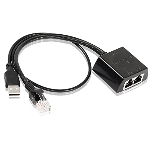 SinLoon RJ45 1 auf 2 Netzwerk-Splitter-Adapter, 1 Stecker auf 2 Buchsen High-Speed-Ethernet-Switch mit USB-Stromanschluss oder Computer, Router, Set-Top-Box etc. von SinLoon