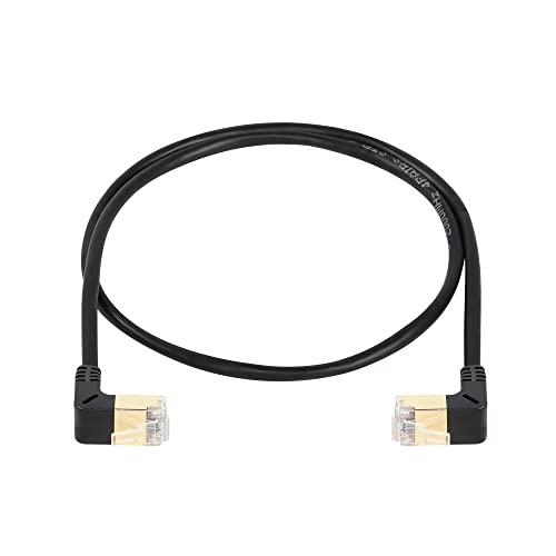 SinLoon RJ45 Cat8 Ethernet-Kabel, 90-Grad-Stecker auf Stecker, Hochgeschwindigkeits-Cat8-Netzwerkkabel, 40 Gbit/s 2000 MHz SFTP-Patchkabel für Router-Modem-Server (down to down) von SinLoon