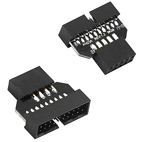 SinLoon USB 2.0, 9-poliges Gehäuse, umkehrbar auf Motherboard, USB 3.0, 19-polige Stiftleiste, Stecker-Adapter, wendbarer USB-Adapter für Datenübertragung (9-polige Buchse) von SinLoon