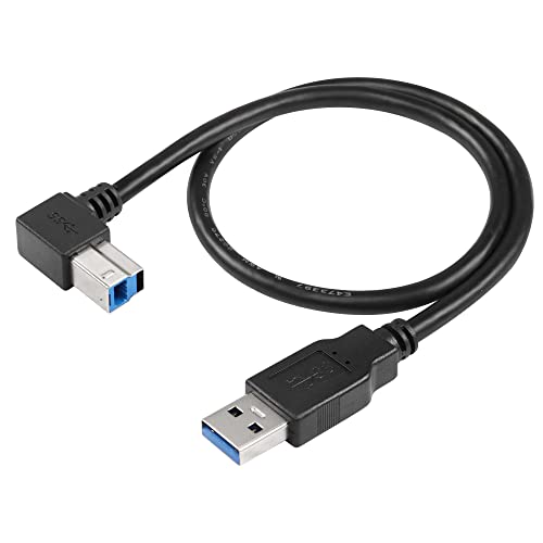 SinLoon USB 3.0-Druckerkabel, 90 Grad, USB 3.0 Typ A Stecker auf Typ B Stecker, Hochgeschwindigkeits-Druckerkabel für Festplatte, Drucker, Scanner, USB-Hub, Monitor und mehr (UP) von SinLoon