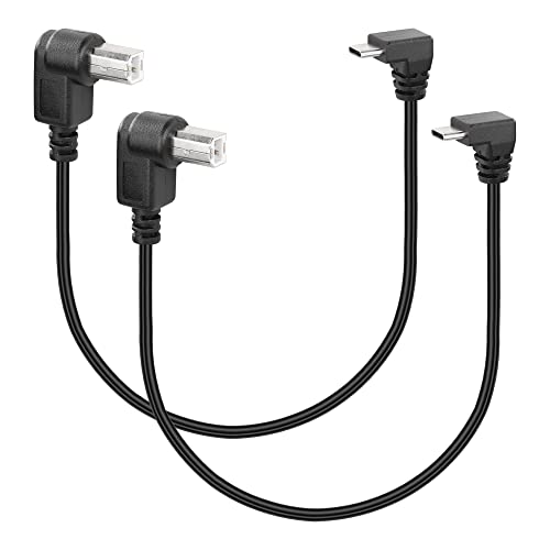 SinLoon USB-B-auf-USB-C-Druckerkabel, 2 Stück, USB2.0-Typ-B-auf-Typ-C-Kabel, kompatibel mit Drucker, MIDI-Controller, MIDI-Tastatur und mehr (Type B (Right)) von SinLoon