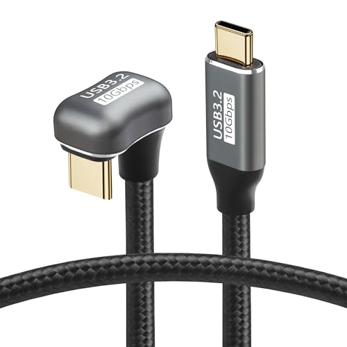 SinLoon USB-C-auf-C-Kabel, 100 W, entgegengesetzte U-Form, Rückseite, abgewinkelt, USB-C, USB 3.2 Typ C, Stecker auf Buchse, Verlängerungsdatenkabel, 10 Gbit/s, Schnellladekabel (0.5M/1.6FT) von SinLoon