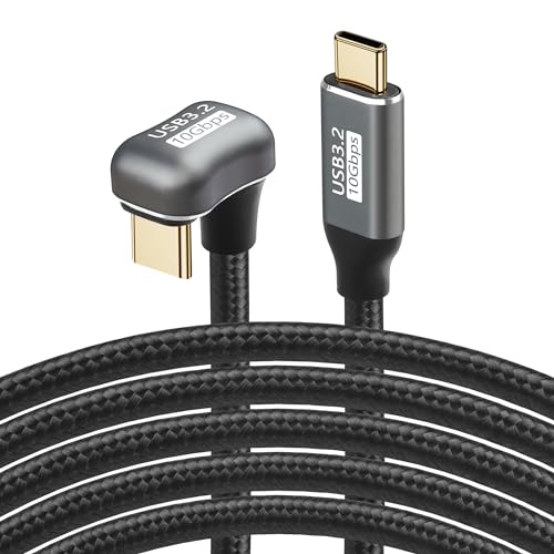 SinLoon USB-C-auf-C-Kabel, 100 W, entgegengesetzte U-Form, Rückseite, abgewinkelt, USB-C, USB 3.2 Typ C, Stecker auf Buchse, Verlängerungsdatenkabel, 10 Gbit/s, Schnellladekabel (1.5M/4.9FT) von SinLoon
