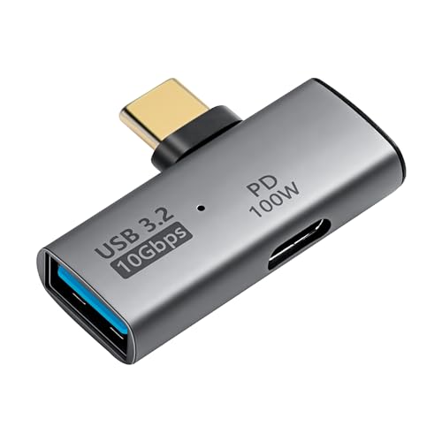 SinLoon USB C auf USB 3.2 10 Gbit/s Typ-C auf USB A Buchse OTG Adapter und 100W PD Netzteil Adapter für Laptop, Tablet, Telefon - Grau von SinLoon