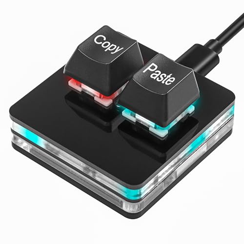 SinLoon USB Mini 2-Tasten-Tastatur, 2-Tasten-Tastatur zum Kopieren und Einfügen, OSU-Tastatur, HotSwap-Einhand-Mechanische Gaming-Tastatur mit USB-Kabel für Rhythmus-Spiele von SinLoon