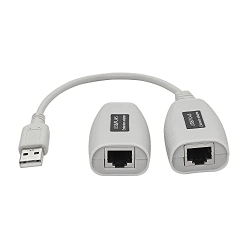 SinLoon USB über RJ45, RJ45 Cat Verlängerungskabel USB 2.0 auf RJ45 LAN Verlängerungsadapter über Cat5 Cat5e Cat6 Kabelverbinder bis zu 45,7 m Länge von SinLoon