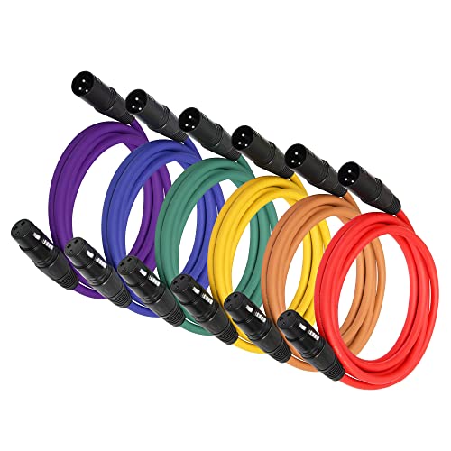 SinLoon XLR-Kabel, DMX, 3-polig, M auf F, farbige Verlängerungskabel, für Studio-Recorder, Mikrofon, Mixer, Lautsprechersystem-6,5FT von SinLoon
