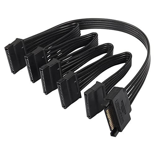 Sinloon 15-poliges SATA-Splitter-Adapterkabel, 15-polig, SATA 1 auf 5 SATA-Kabel für HDD, SSD, optische Laufwerke von SinLoon