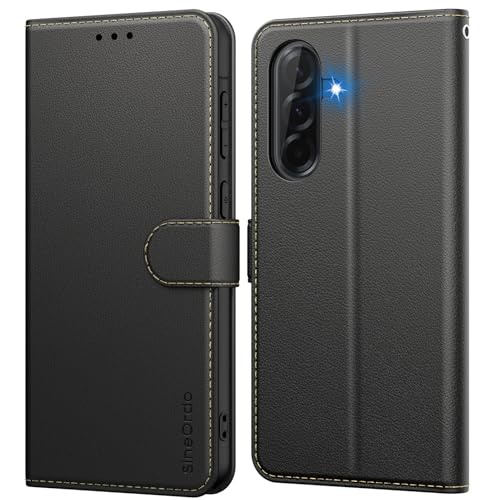 SineOrdo Handyhülle Samsung Galaxy A36 5G Hülle,Leder Klapphülle Samsung Galaxy A36 5G Flip Case [Kartenfach] [Ständer] Wallet Schutzhülle Klappbar Tasche - Schwarz von SineOrdo