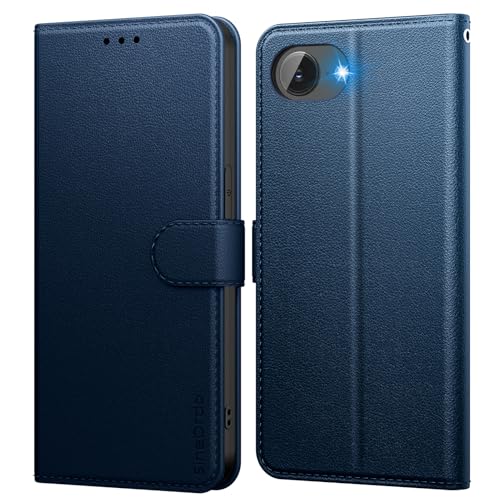 SineOrdo Handyhülle iPhone 16e Hülle,Leder Klapphülle iPhone 16e Flip Case [Kartenfach] [Ständer] Wallet Schutzhülle Klappbar Tasche - Blau von SineOrdo