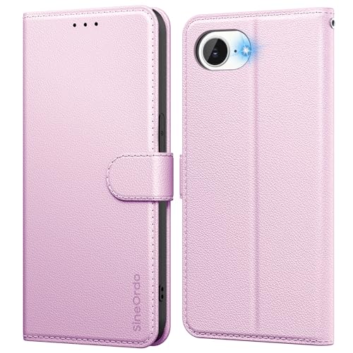 SineOrdo Handyhülle iPhone 16e Hülle,Leder Klapphülle iPhone 16e Flip Case [Kartenfach] [Ständer] Wallet Schutzhülle Klappbar Tasche - Rotgold von SineOrdo
