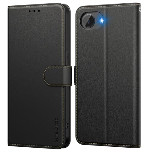 SineOrdo Handyhülle iPhone 16e Hülle,Leder Klapphülle iPhone 16e Flip Case [Kartenfach] [Ständer] Wallet Schutzhülle Klappbar Tasche - Schwarz von SineOrdo