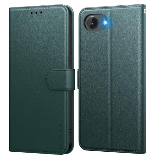 SineOrdo Handyhülle iPhone 16e Hülle,Leder Klapphülle iPhone 16e Flip Case [Kartenfach] [Ständer] Wallet Schutzhülle Klappbar Tasche - Tiefgrün von SineOrdo