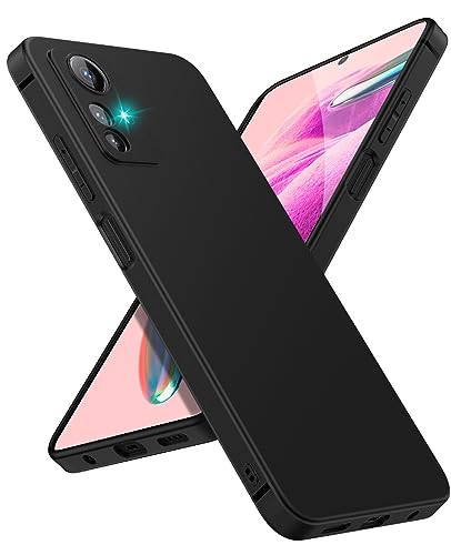 SineOrdo Handyhülle für Xiaomi Redmi Note 12S 4G Hülle, Schutzhülle kompatibel mit Xiaomi Redmi Note 12S 4G Dünn Hüllen Silikon TPU Sturzfest Weiches Case Matte - Schwarz von SineOrdo