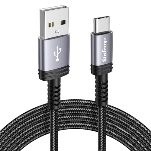 USB auf USB C Kabel 3M Ladekabel USB C Schnellladekabel QC 3.0 Typ C Kabel für iPhone 16 15 Pro Max, Samsung S22 S21 S20 S10 S9 S25 S24 S23 Note 20, A72 A71 A51, Huawei P60, Pixel, Sony Xperia von Sinfenyo