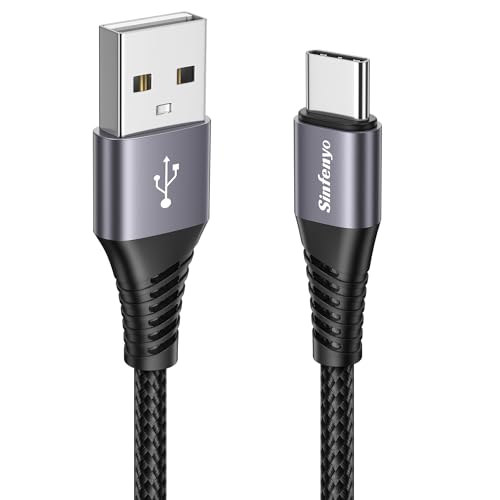 Sinfenyo USB C Kabel [3 m] Schnellladung QC3.0 3 A Nylon geflochten – USB-Ladekabel USB C kompatibel mit Samsung Galaxy S25/S24/S23/S22 Ultra/S21/S20+/S10/S9, Note 10/9/8, A13/A53/A70, LG V20/G8/G7 von Sinfenyo