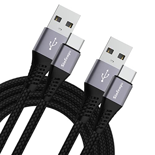 USB-Kabel Typ C [3 m, 2 Stück, langes USB-C-Ladekabel aus geflochtenem Nylon für PS5-Controller, Samsung A12 A13 A22 A21S A52 A51 A53 A72 A71 A73, A. 3 A5 2017, Xiaomi Redmi Note 10 9 8 von Sinfenyo