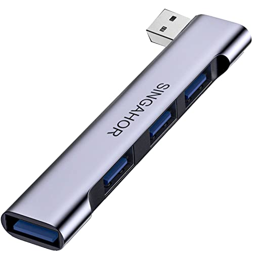 USB Hub 3.0, 4 Port USB Hub, USB Hub für PC mit 3 USB 2.0 Ports und 1 USB 3.0 Port für Flash-Laufwerke, HDD, Drucker, Konsole, Kamera, Tastatur, Mäuse (rechtes Ende-Modell) von Singahor