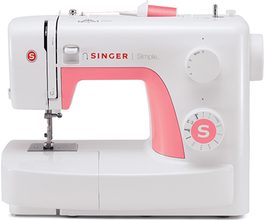 Freiarm-Nutzstich-Nähmaschine Singer Simple 3210 weiß-rosa (SIMPLE 3210) von Singer