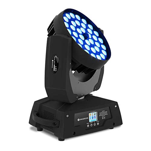 Singercon CON.LMHZ-36/10/RGBW LED Moving Head Zoom 36 LEDs 450 W Bühnenbeleuchtung 36x10 W LCD-Display DMX Steuerung Disco Licht von Singercon