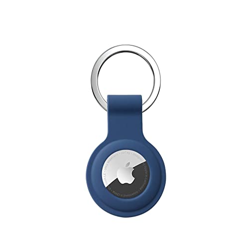 Singgreat Anhänger für Apple AirTag Schlüsselanhänger, Airtags Hülle Silikon Case Cover Ganzkörper Kratzfest Schutzhülle für Air Tag mit Key Ring (Blau) von Singgreat