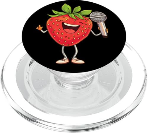 Happy Strawberry mit Karaoke Mic Kostüm für Jungen und Mädchen PopSockets PopGrip für MagSafe Happy Strawberry mit Karaoke Mic Kostüm für Jungen und Mädchen PopSockets PopGrip für MagSafe von Singing Strawberry