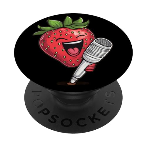 Strawberry trifft mit Stil die hohen Töne für Karaoke-Liebhaber PopSockets Klebender PopGrip Strawberry trifft mit Stil die hohen Töne für Karaoke-Liebhaber PopSockets Klebender PopGrip von Singing Strawberry
