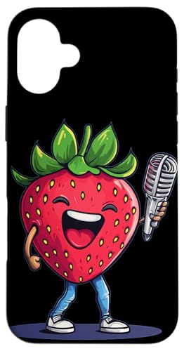Süße Lieder von einer mikrofonliebenden Beere für Erdbeerfans Hülle für iPhone 16 Plus Süße Lieder von einer mikrofonliebenden Beere für Erdbeerfans Hülle für iPhone 16 Plus von Singing Strawberry