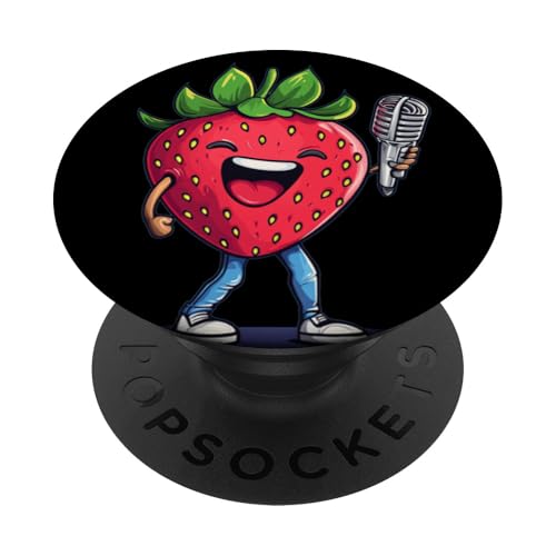 Süße Lieder von einer mikrofonliebenden Beere für Erdbeerfans PopSockets Klebender PopGrip Süße Lieder von einer mikrofonliebenden Beere für Erdbeerfans PopSockets Klebender PopGrip von Singing Strawberry