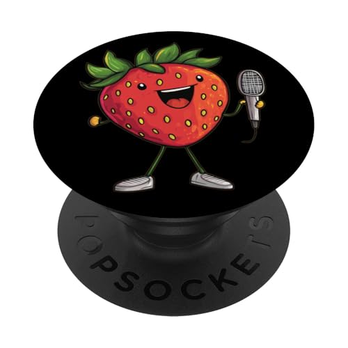 Süßes Erdbeerfrucht im Karaoke-Bar-Kostüm für Beeren-Fans PopSockets Klebender PopGrip Süßes Erdbeerfrucht im Karaoke-Bar-Kostüm für Beeren-Fans PopSockets Klebender PopGrip von Singing Strawberry