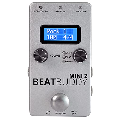 Singular Sound Beat Buddy Mini 2, Pedal Drumcomputer (Live Beat Steuerung ohne Programmierung, 16 Bit High Quality Sounds, mit monochromem LCD Display und ergonomischem Taster) von Singular Sound