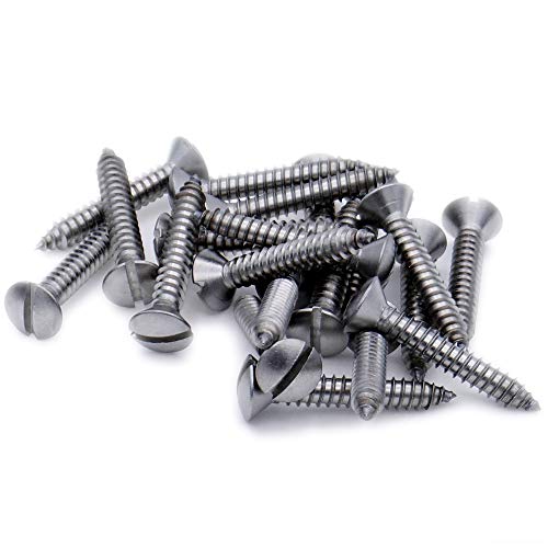 Nr. 8 x 0,5 (4,2 mm x 13 mm) Senkkopf-Blechschraube mit Schlitz, Edelstahl (A2), 20 Stück von Singularity Supplies