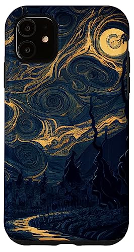 Hülle für iPhone 11 Dunkle unheimlich aussehende Landschaft Van Gogh Stil Malerei Hülle für iPhone 11 Dunkle unheimlich aussehende Landschaft Van Gogh Stil Malerei von Sinister Merch