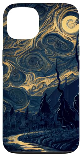 Hülle für iPhone 13 Dunkle unheimlich aussehende Landschaft Van Gogh Stil Malerei Hülle für iPhone 13 Dunkle unheimlich aussehende Landschaft Van Gogh Stil Malerei von Sinister Merch