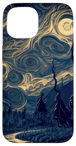 Hülle für iPhone 15 Dunkle unheimlich aussehende Landschaft Van Gogh Stil Malerei Hülle für iPhone 15 Dunkle unheimlich aussehende Landschaft Van Gogh Stil Malerei von Sinister Merch