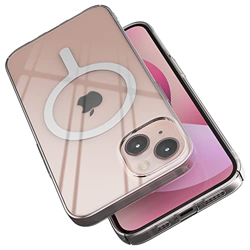 Sinjimoru 1mm Ultra Dünne iPhone 13 Hülle für MagSafe, Magnet Handyhülle Durchsichtig Slim Crystal Clear Phone Cover mit Schlankem Design für iPhone 13. M-AiroFit Basic von Sinjimoru