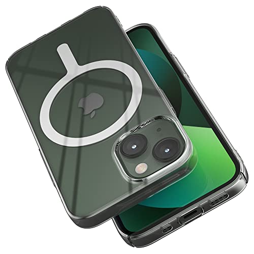 Sinjimoru 1mm Ultra Dünne iPhone 13 Mini Hülle für MagSafe, Magnet Handyhülle Durchsichtig Slim Crystal Clear Phone Cover mit Schlankem Design für iPhone 13 Mini. M-AiroFit Basic von Sinjimoru