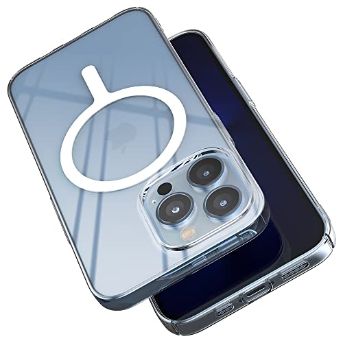 Sinjimoru 1mm Ultra Dünne iPhone 13 Pro Hülle für MagSafe, Magnet Handyhülle Durchsichtig Slim Crystal Clear Phone Cover mit Schlankem Design für iPhone 13 Pro. M-AiroFit Basic von Sinjimoru