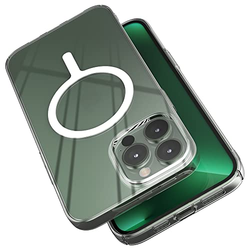 Sinjimoru 1mm Ultra Dünne iPhone 13 Pro Max Hülle für MagSafe, Magnet Handyhülle Durchsichtig Slim Crystal Clear Phone Cover mit Schlankem Design für iPhone 13 Pro Max. M-AiroFit Basic von Sinjimoru