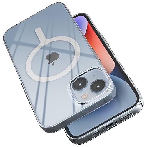 Sinjimoru 1mm Ultra Dünne iPhone 14 Hülle für MagSafe, Magnet Handyhülle Durchsichtig Slim Crystal Clear Phone Cover mit Schlankem Design für iPhone 14. M-AiroFit Basic von Sinjimoru