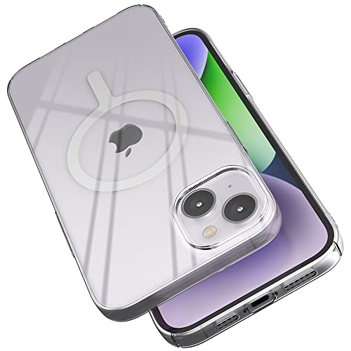 Sinjimoru 1mm Ultra Dünne iPhone 14 Plus Hülle für MagSafe, Magnet Handyhülle Durchsichtig Slim Crystal Clear Phone Cover mit Schlankem Design für iPhone 14 Plus. M-AiroFit Basic von Sinjimoru