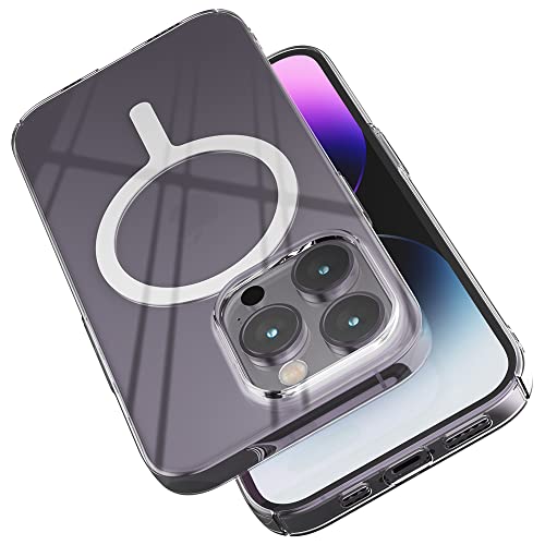Sinjimoru 1mm Ultra Dünne iPhone 14 Pro Hülle für MagSafe, Magnet Handyhülle Durchsichtig Slim Crystal Clear Phone Cover mit Schlankem Design für iPhone 14 Pro. M-AiroFit Basic von Sinjimoru